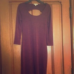 Charlotte Russe Maroon Long Sleeve Dress